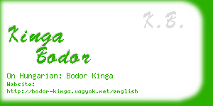 kinga bodor business card